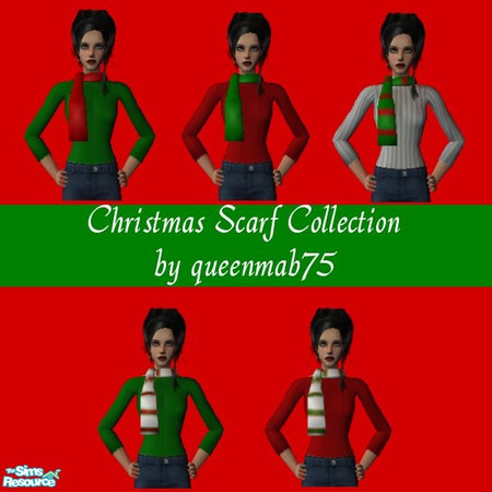 Sims 2 — Christmas Scarf Collection by queenmab75 — A collection of scarves to put you in the holiday mood!