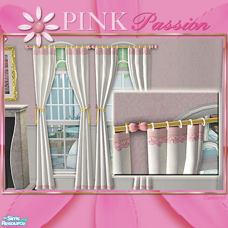 Sims 2 — Pink Passion Curtain by Cashcraft — If you are passionate about pink...this is the bedroom set for you! The