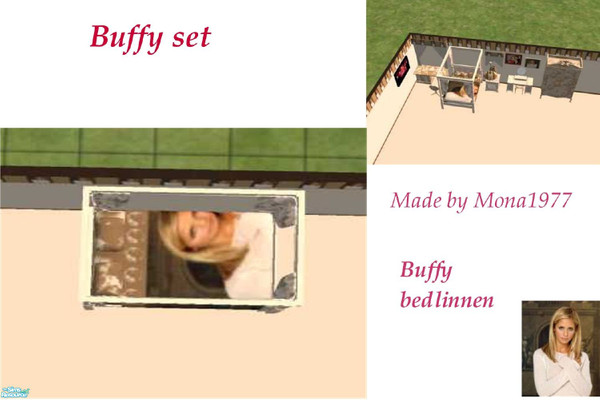 Sims 2 — Buffy bedlinnen by mona1977 — This is my Buffy set with objects,walls and floors.