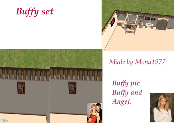 Sims 2 — Buffy pic of Buffy and Angel by mona1977 — This is my Buffy set with objects,walls and floors.