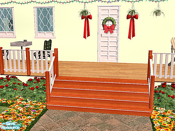 Sims 2 — Country Stairs in rosewood - white wood by chrissy6930 — Recolor of my country stairs mesh in rosewood and white