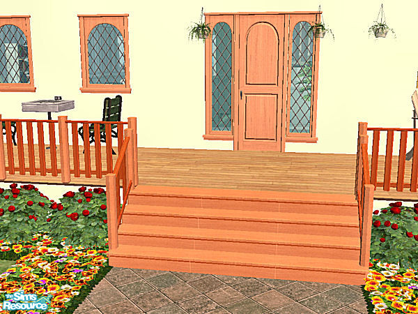 Sims 2 — Country Stairs in jequitiba - rosewood by chrissy6930 — Recolor of my country stairs mesh in jequitiba and
