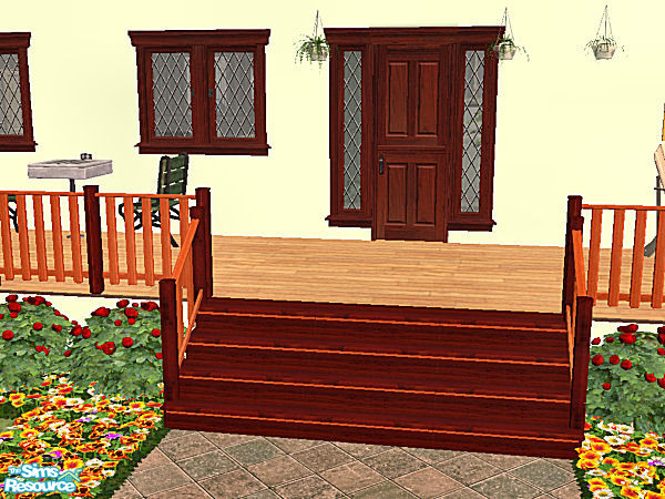 Sims 2 — Country Stairs in dark wood - rosewood by chrissy6930 — Recolor of my country stairs mesh in dark wood and