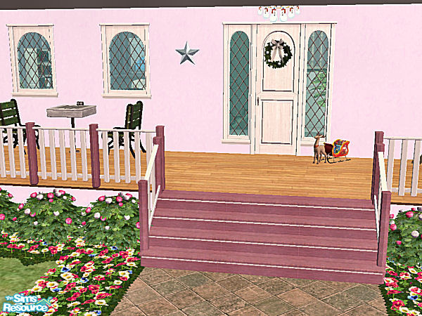 Sims 2 — Country Stairs in purpleheart - white wo by chrissy6930 — Recolor of my country stairs mesh in purpleheart and