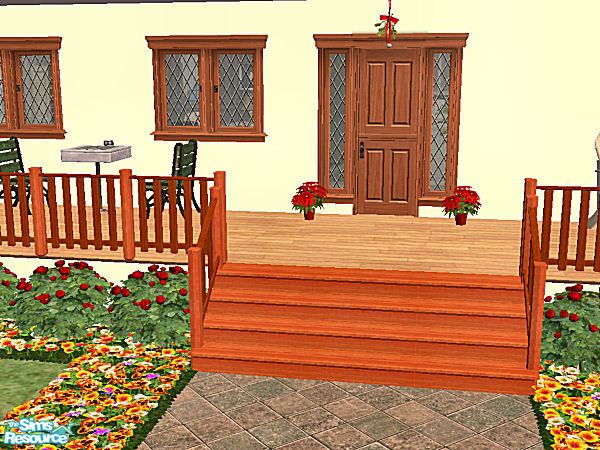 Sims 2 — Country Stairs in rosewood - walnut by chrissy6930 — Recolor of my country stairs mesh in rosewood and walnut.