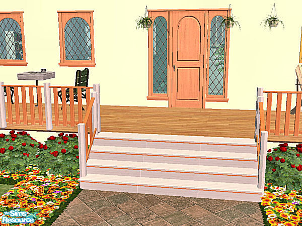 Sims 2 — Country Stairs in white wood - jequitiba by chrissy6930 — Recolor of my country stairs mesh in white wood and