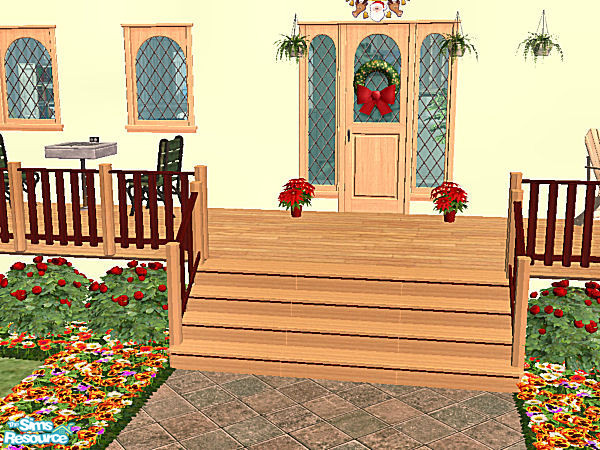 Sims 2 — Country Stairs in light wood - dark wood by chrissy6930 — Recolor of my country stairs mesh in light wood and