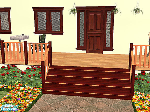 Sims 2 — Country Stairs in dark wood - jequitiba by chrissy6930 — Recolor of my country stairs mesh in dark wood and