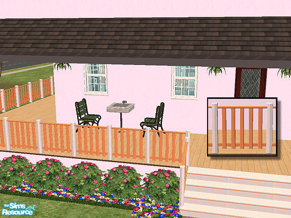 Sims 2 — Country Fence in white wood - jequitiba by chrissy6930 — Country fence with posts in white wood and railing in