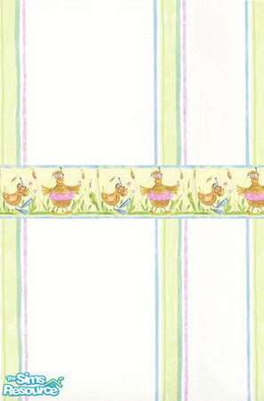 Sims 2 — Ducks Wallpaper by smurfberry32 — Cute ducks and stripes wallpaper for your baby sims to enjoy.