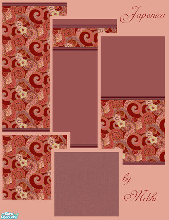 Sims 2 — Japonica by Mekhi — A set of three wallpapers and two catpets, enjoy!