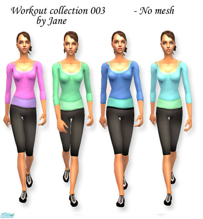 Sims 2 — Workout collection 003  by janhen06 — A workout collection in 4 different color combinations, for female adults.