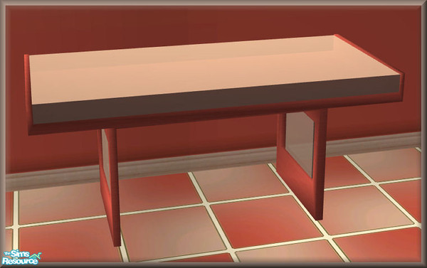 Sims 2 — NK Jazz Zeal Kitchen - Dining Table by MoMama — A coral and cream dining table.
