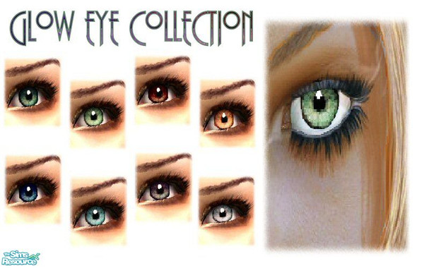 Sims 2 — Glow Eyes Collection by fortunecookie1 — These eyes seem to have a glow that starts deep within. Eight different