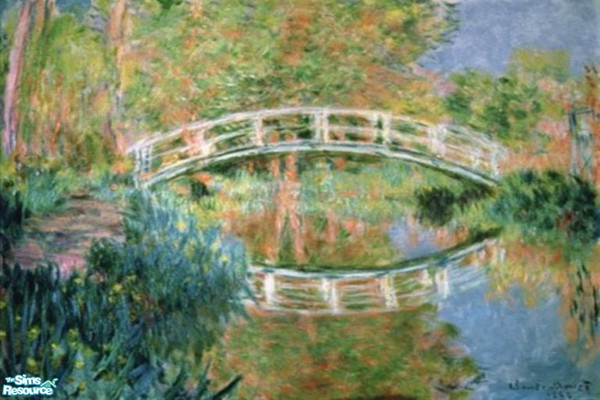 Sims 2 — Japanese Bridge by Monet  by sadie7684 — A wall mural for your sims, can be found under wallpaper.