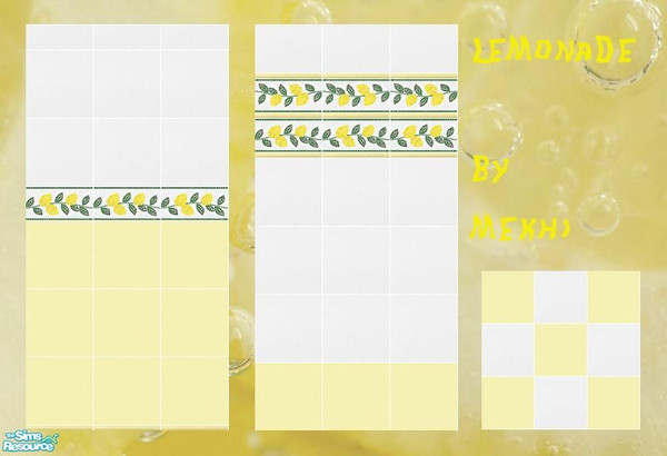 Sims 2 — Lemonade by Mekhi — A bright, tiled set consisting of two walls and one floor. Enjoy!