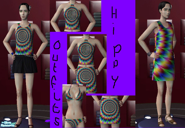 Sims 2 — Hippy Outfits by andi and grim — These are my hippy outfits and they are all diffrent in there own way