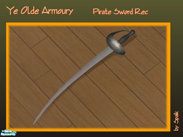 Sims 2 — Pirate Sword - REC1 by Spaik — Recolour of the lying sword, from Ye Olde Armoury set.
