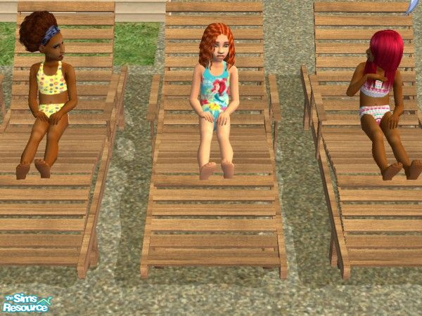 Sims 2 — Girl's Suits  by binky13 — Three adorable suits for sim girls. Two have colorful patterns on them and one is a