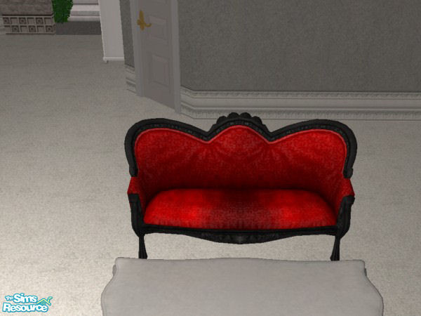 Sims 2 — Black Love Seat Frame by Vampire Seductress — Black Love Seat Frame!(Red Cushion is a Separate download)