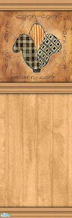 Sims 2 — Country Sampler Corn Wall by SpringwolfDecor — A Little bit of the country for your kitchen! Featuring fruits