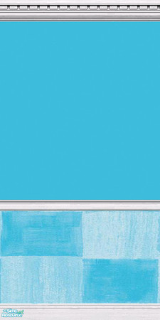 Sims 2 — Aqua Check by SullysGirl0713 — Aqua walls with aqua checkered bottom with crown molding, kick and chair rail in