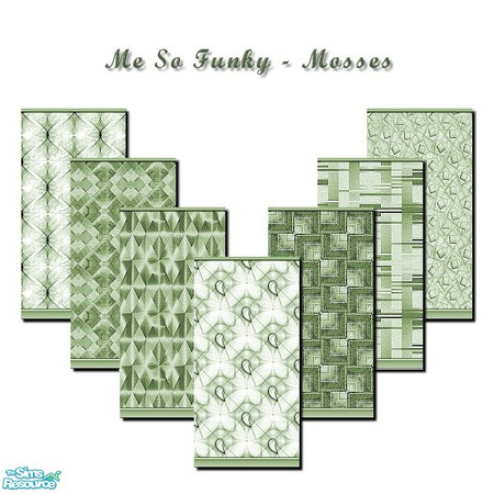 Sims 2 — Me So Funky Mosses by iwubu — Patterns in cloth wallpaper of the not-so-normal and slightly odd, but still very