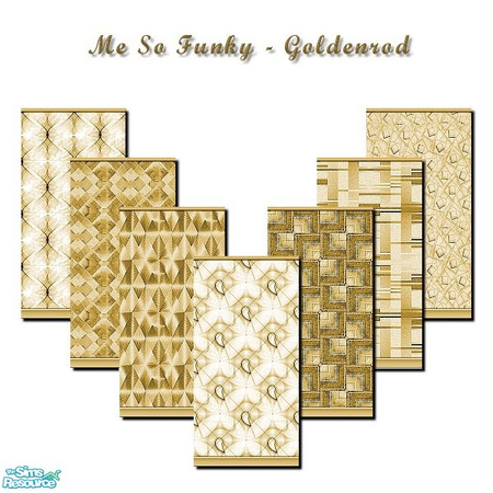 Sims 2 — Me So Funky Goldenrod by iwubu — Patterns in cloth wallpaper of the not-so-normal and slightly odd, but still