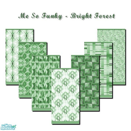 Sims 2 — Me So Funky Bright Forest by iwubu — Patterns in cloth wallpaper of the not-so-normal and slightly odd, but