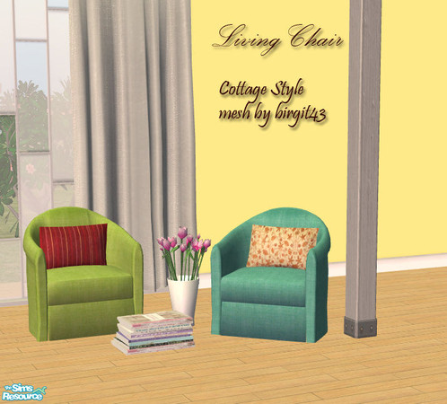 Sims 2 — Cottage Living chair by Sophel21 — Cottage Living chair - colorful fabric colors and different patterned styles