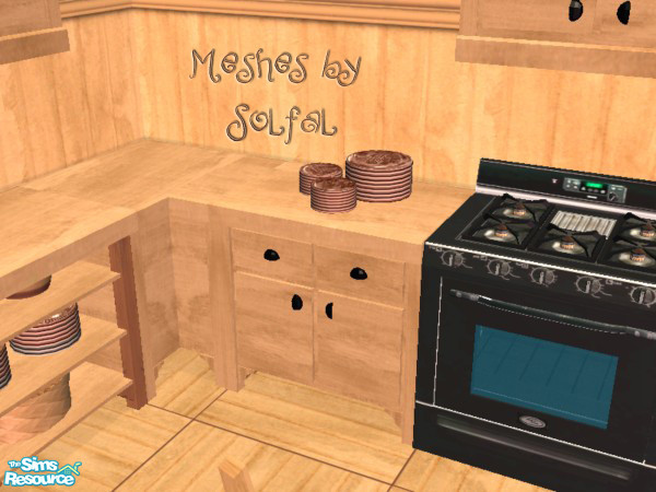 Sims 2 — Country Sampler Kitchen Cabinet by SpringwolfDecor — A Little bit of the country for your kitchen! Featuring