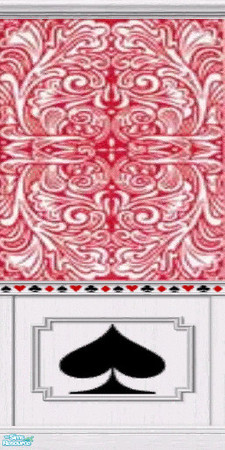 Sims 2 — Red Spade/Runner by krelian — This wallpaper features a design based on the backs of Hoyle Maveric playing