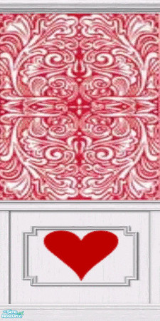 Sims 2 — Red Heart by krelian — This wallpaper features a design based on the backs of Hoyle Maveric playing cards. This