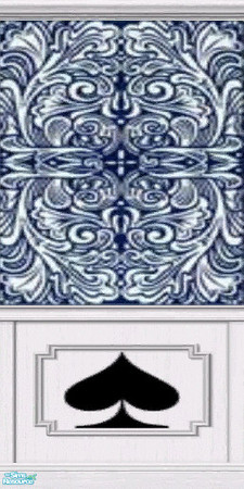 Sims 2 — Blue Spade by krelian — This wallpaper features a design based on the backs of Hoyle Maveric playing cards. This