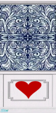 Sims 2 — Blue Heart by krelian — This wallpaper features a design based on the backs of Hoyle Maveric playing cards. This