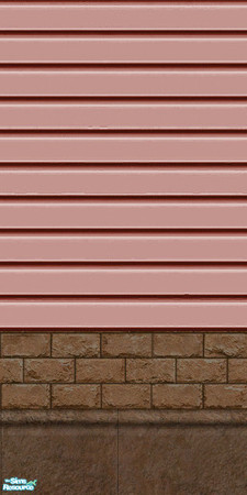 Sims 2 — D2DRed Stone Siding Red by D2Diamond — Redstone base with a colored aluminum siding. Part of the Red Stone