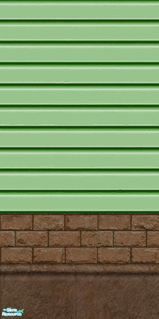 Sims 2 — D2DRed Stone Siding Green by D2Diamond — Redstone base with a colored aluminum siding. Part of the Red Stone