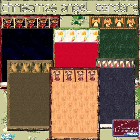Sims 2 — Christmas Angel Borders by Waverly — Angel wallpaper borders with a holiday flair.