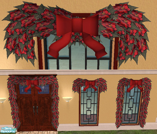 Sims 2 — Poinsettia Garland by Simaddict99 — pine recolor this file will recolor both garlands and the swag file. mesh