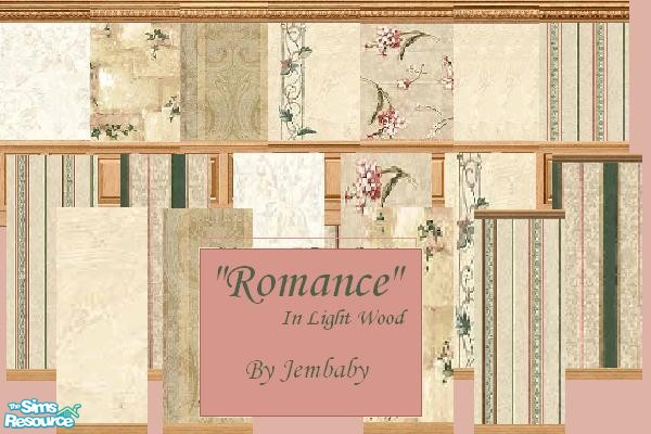 Sims 2 — "Romance" Wall Set - Light Wood by jembaby04 — The second of 4 wall sets for your romantic sims. Use