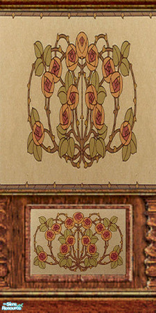 Sims 2 — Wild Rose by c_literati — Yet another set of seamless antique-style walls. TSRAA. 