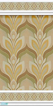 Sims 2 — Bloom 2 by Lorah — Wallpaper and tile in vivid colors and patterns; Starting with Blooms in gold.