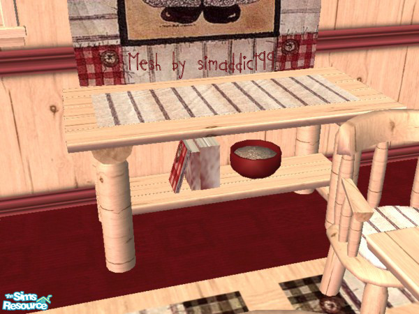 Sims 2 — Country Santas Sofa Table by SpringwolfDecor — A little Country Holiday! Enjoy the season! A humble thanks to