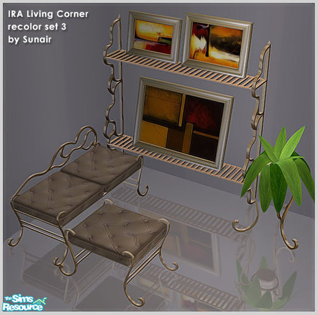 Sims 2 — IRA Living Corner - Recolor set 3 by Sunair — IRA Living Corner - Recolor set 3 (darkwood)