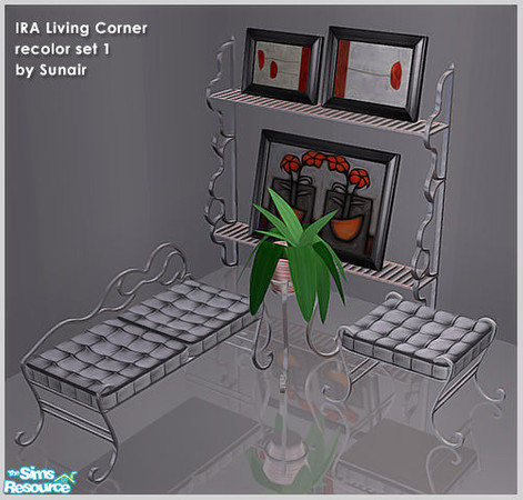Sims 2 — IRA Living Corner - Recolor set 1 by Sunair — IRA Living Corner - Recolor set 1 (black)