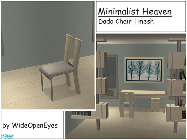 Sims 2 — Minimalist Heaven - Dado Chair by wideopeneyes — This is a simple, modern chair.