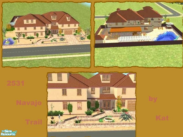Sims 2 — 2531 Navajo Trail by Kamus4547 — A 2-story Southwestern style house for a large family that likes to entertain.
