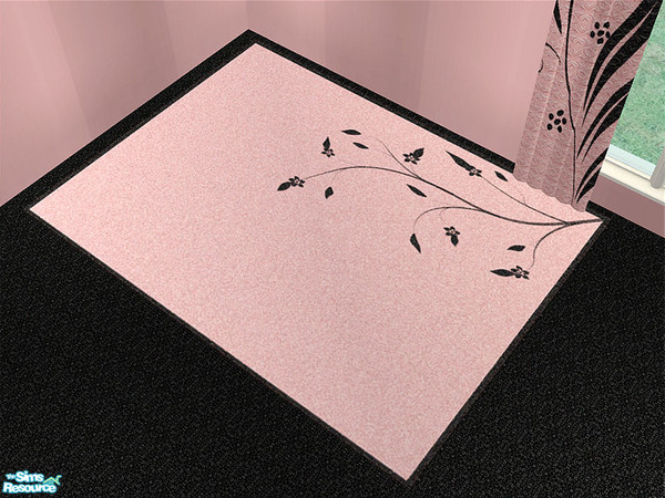 Sims 2 — Simple Bedroom Black - Rug by detimgi — Black and pink recolor of the Simple Bedroom.