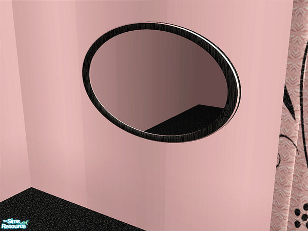 Sims 2 — Simple Bedroom Black - Mirror by detimgi — Black and pink recolor of the Simple Bedroom.