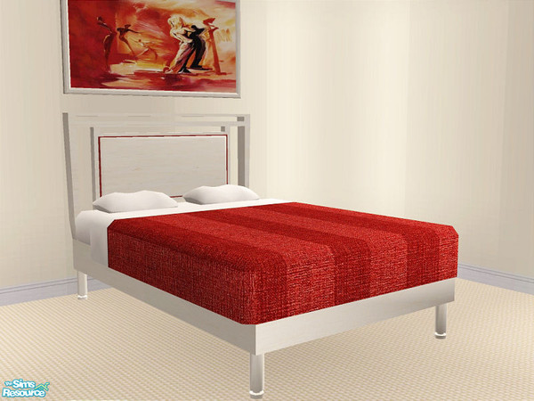 Sims 2 — Fia Red Bedroom - Bed Frame by detimgi — Red recolor of the Fia bedroom